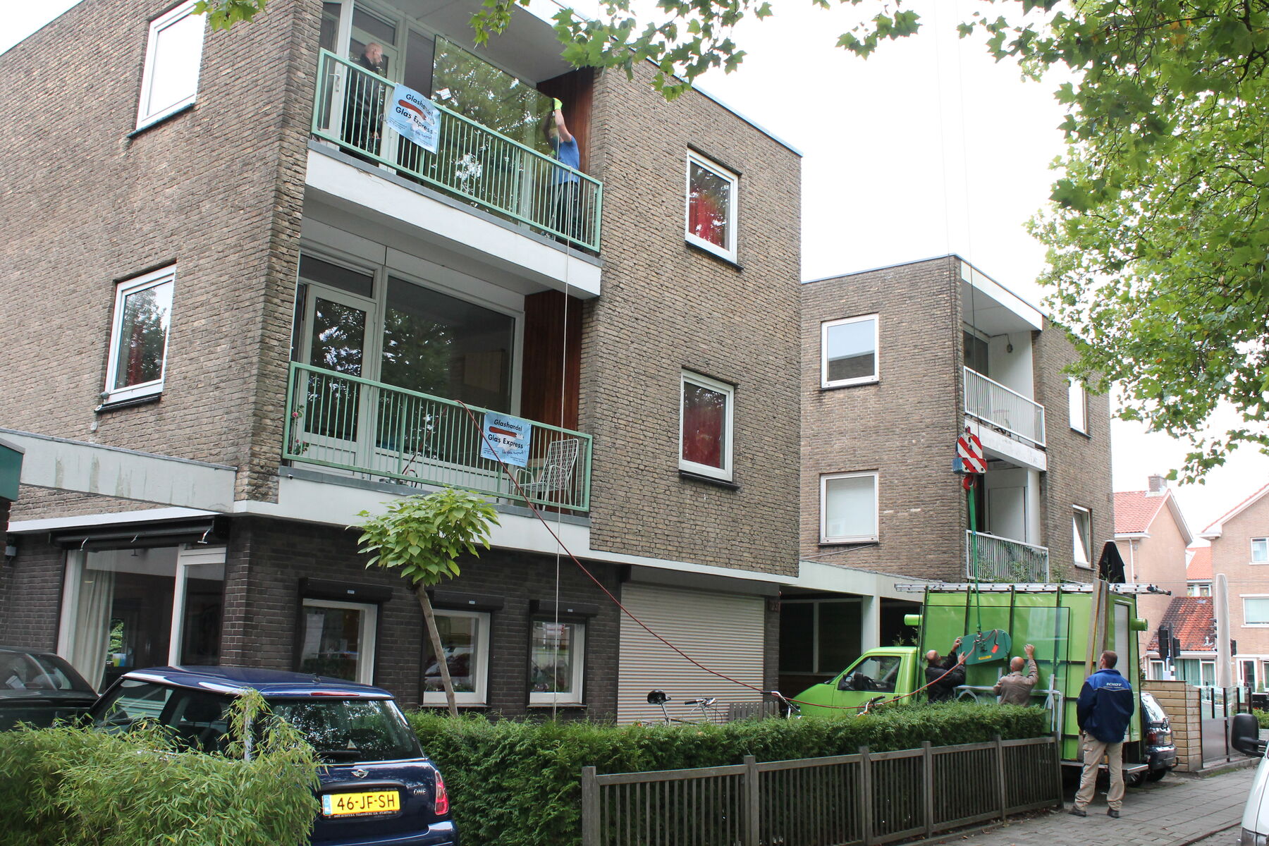 Gebouw waar de ruit is vervangen
